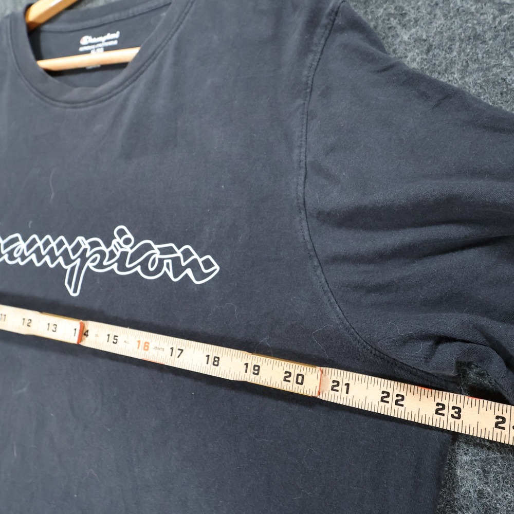 Champion T Shirt Mens XL Black Excellent Script Logo Graphic‎ Tee - Picture 4 of 12